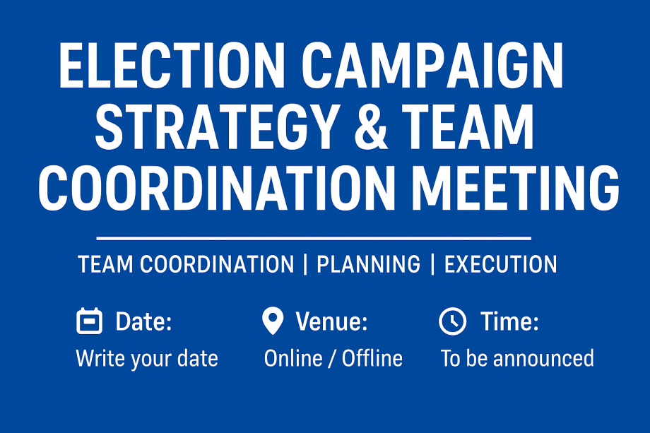 Election Campaign: Strategy & Team Coordination Meeting 